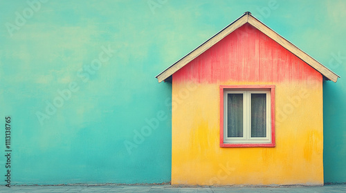 minimalist image showcasing a small  isolated house surrounded by a vast  empty  and blank landscape. The composition emphasizes solitude  simplicity  and the concept of space and freedom