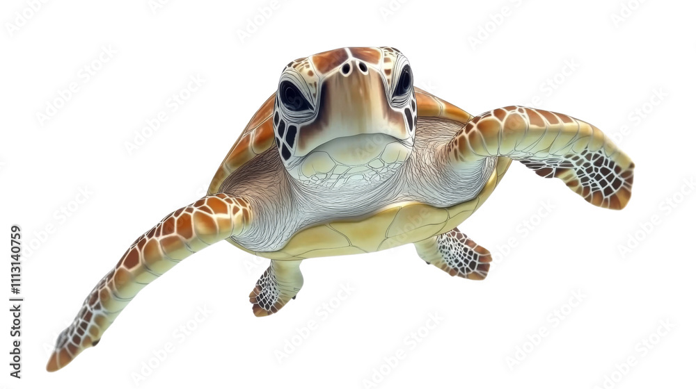 Fototapeta premium Sea turtle transparent background