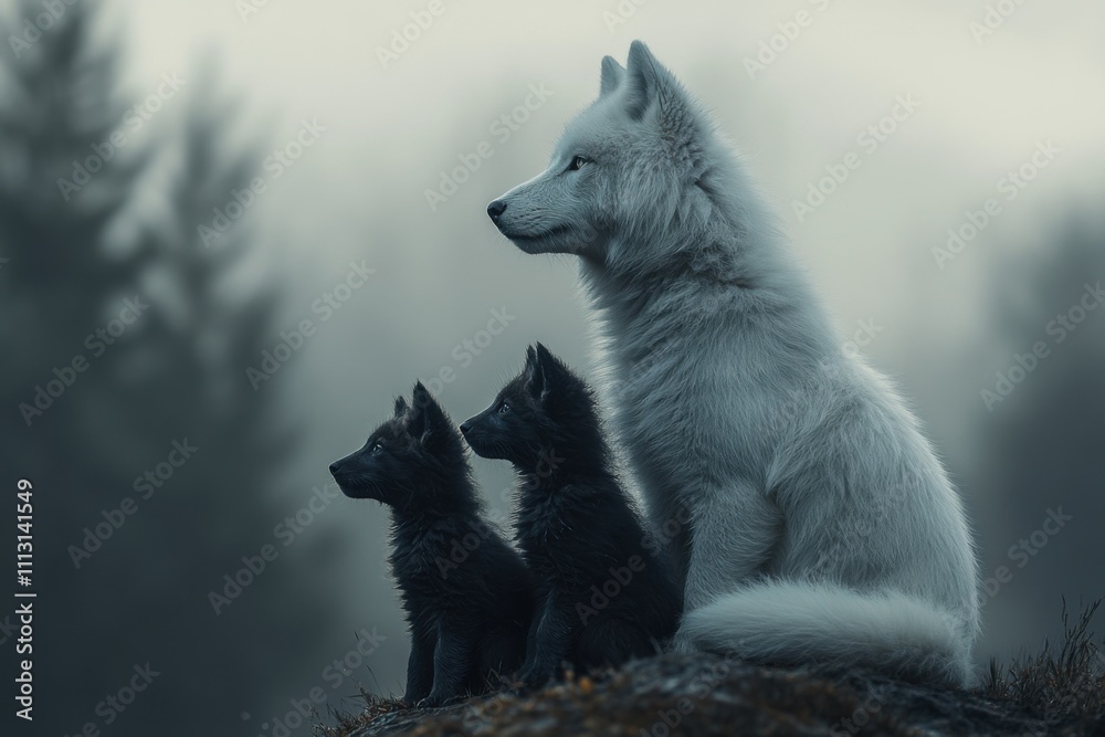 Obraz premium wolf in the night