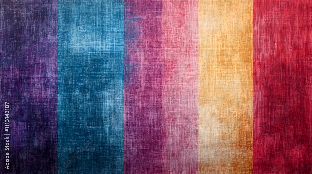 Fototapeta premium Abstract Colorful Vertical Striped Textured Canvas Art