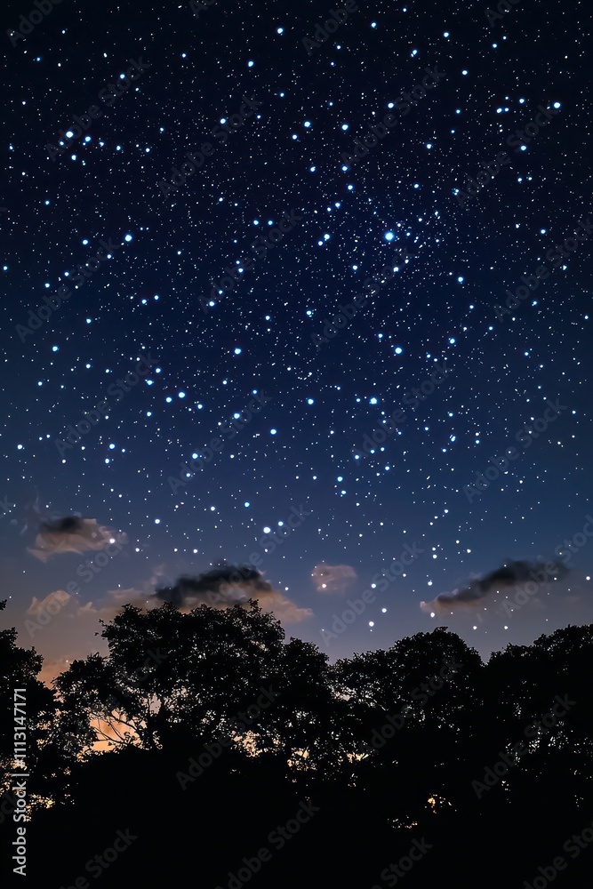 Bright star constellation illuminating the night sky. Generative AI Bright star constellation illuminating the night sky. Generative AI