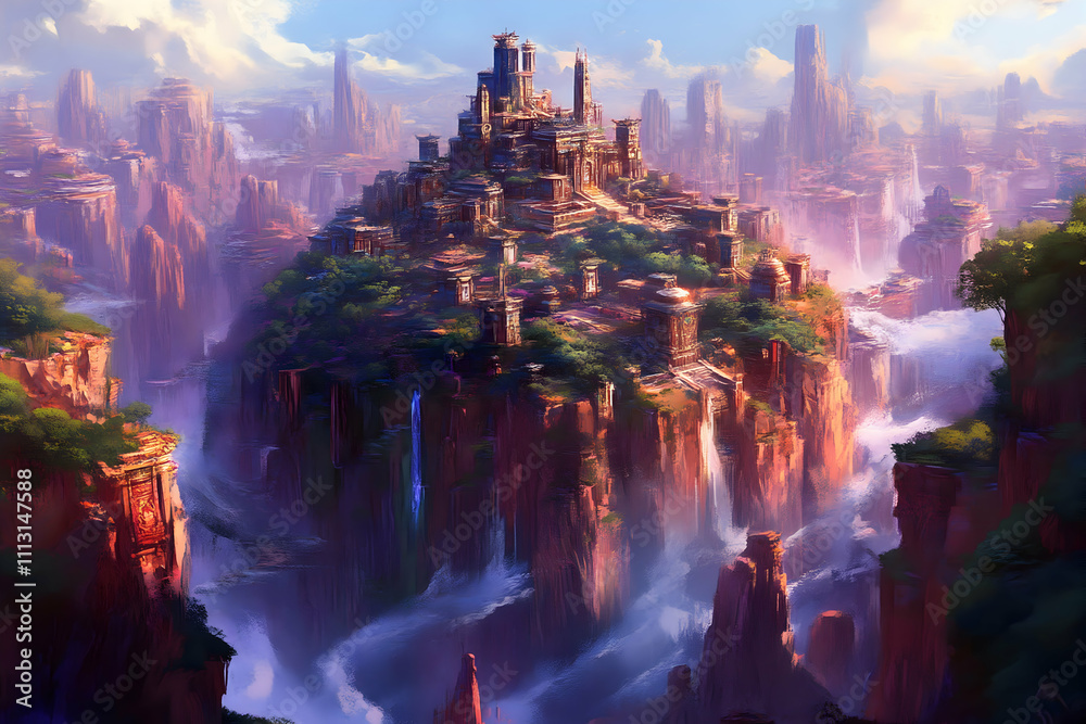 Atop the Clouds: Majestic City on a Clifftop Atop the Clouds: Majestic City on a Clifftop