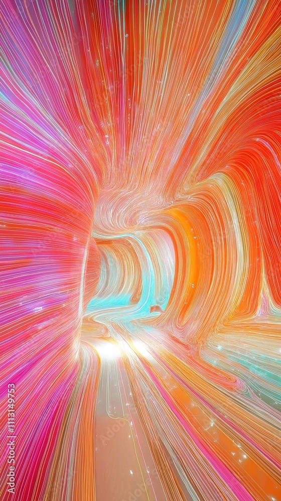 Obraz premium A colorful tunnel with a rainbow of colors