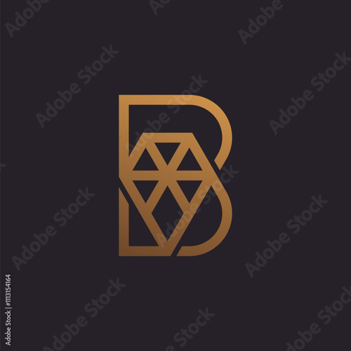 Initial Letter B Diamond Logo, Letter B with Diamond icon combination, suitable for brand, jewelry and company logos, vector illustration