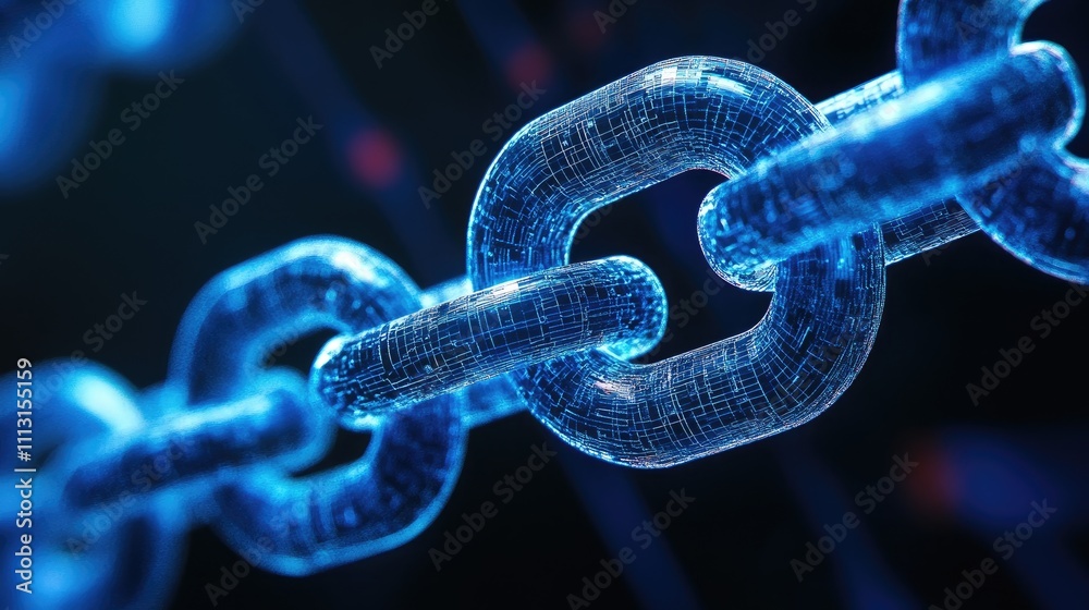 A close-up of a digital chain link, symbolizing connectivity and blockchain technology. A close-up of a digital chain link, symbolizing connectivity and blockchain technology.