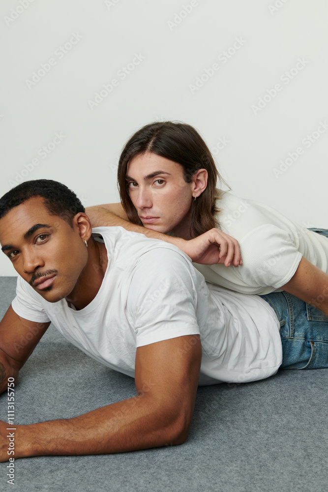 Diverse friends in denim Diverse friends in denim