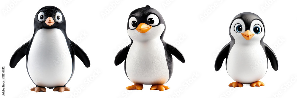 Fototapeta premium penguin character - 3D Set Isolated On Transparent Background PNG