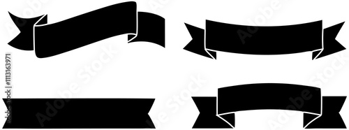 Black ribbons. Vector ribbon. Ribbon banner