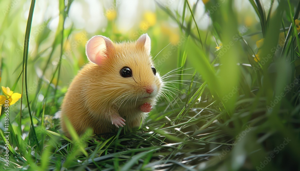 Cute hamster exploring its surroundings. Generative AI Cute hamster exploring its surroundings. Generative AI