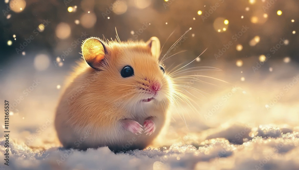 Cute hamster exploring its surroundings. Generative AI