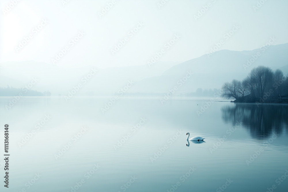 Fototapeta premium Dreamy and Elegant White Swan Concept
