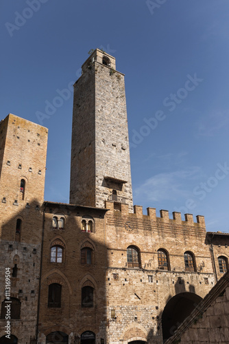 Cugnanesi Tower in the village of San Gimignano in Tuscany, Italy photo