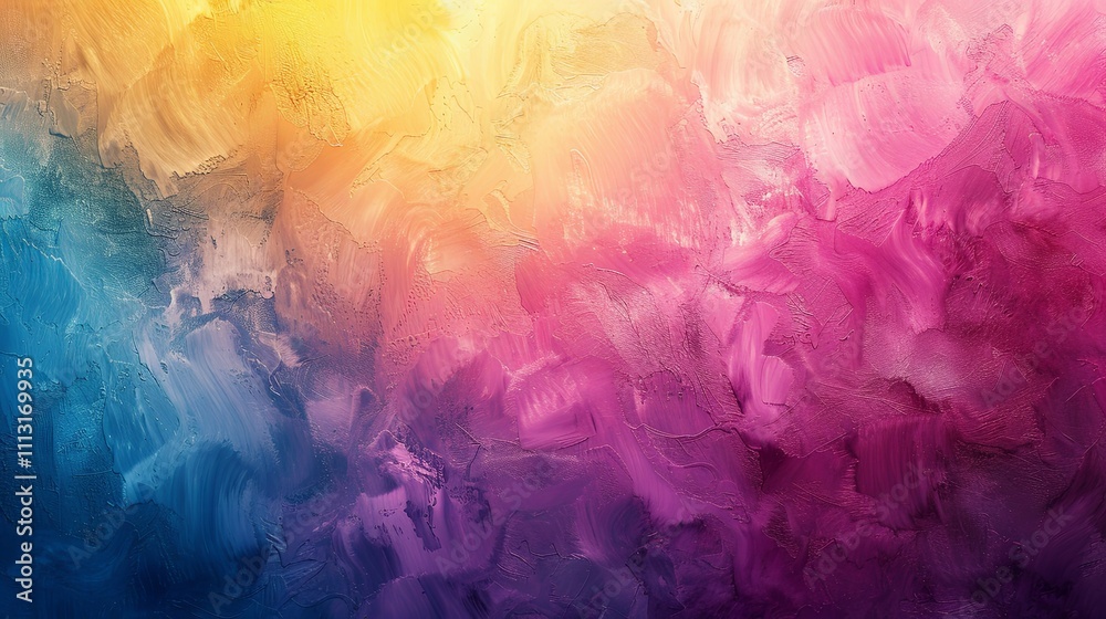 Abstract Textured Painting in Hues of Blue, Purple, and Yellow Abstract Textured Painting in Hues of Blue, Purple, and Yellow