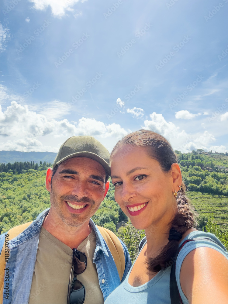 UGC selfie of couple in Tuscany, Italy