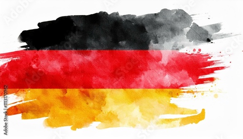 Germany watercolor flag concept brush style isolated on white background