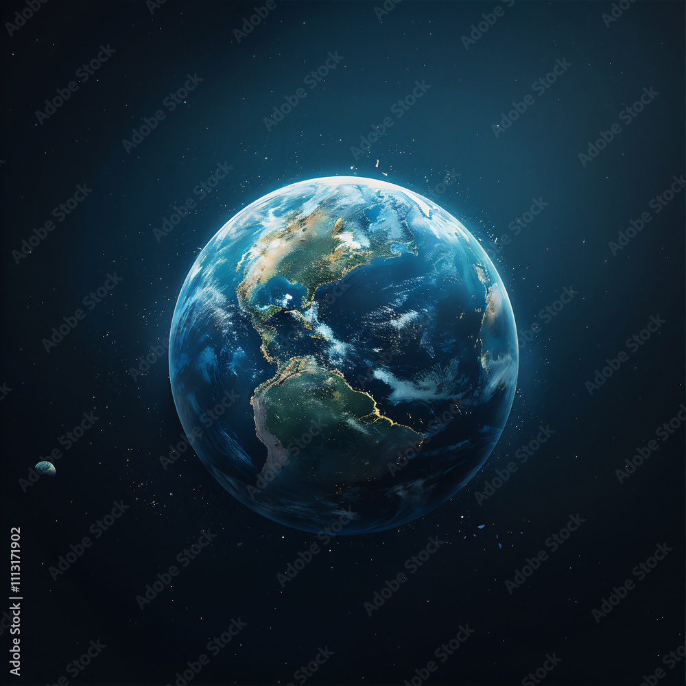 Planet earth in space illustrations, version 17 Planet earth in space illustrations, version 17