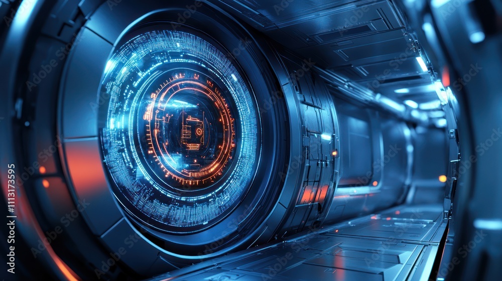 Futuristic, high-tech interior of a spaceship or advanced technology transport. Futuristic, high-tech interior of a spaceship or advanced technology transport.