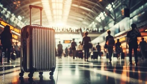 suitcase in the airport/ railway station