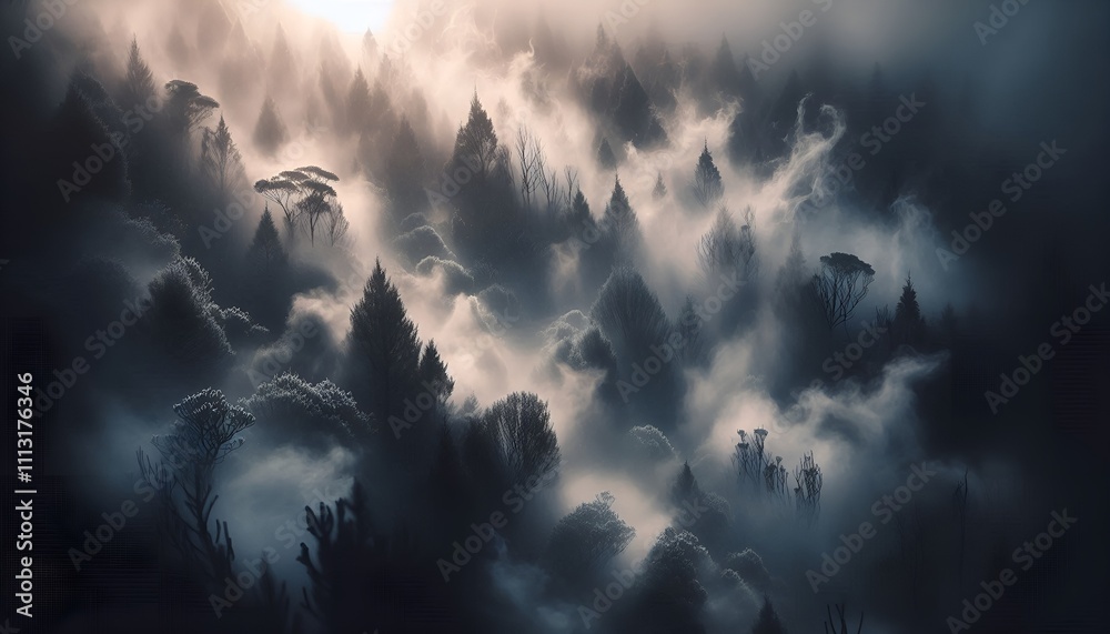 Fototapeta premium forest in the fog