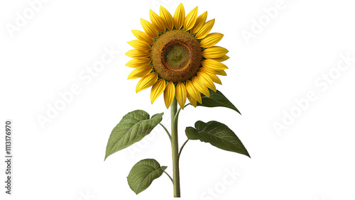 1 sunflower has green branches