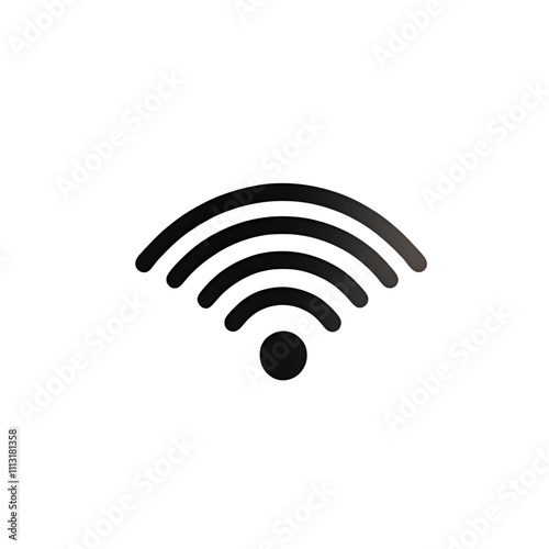 close up of a wifi logo in black color with white backdrop 