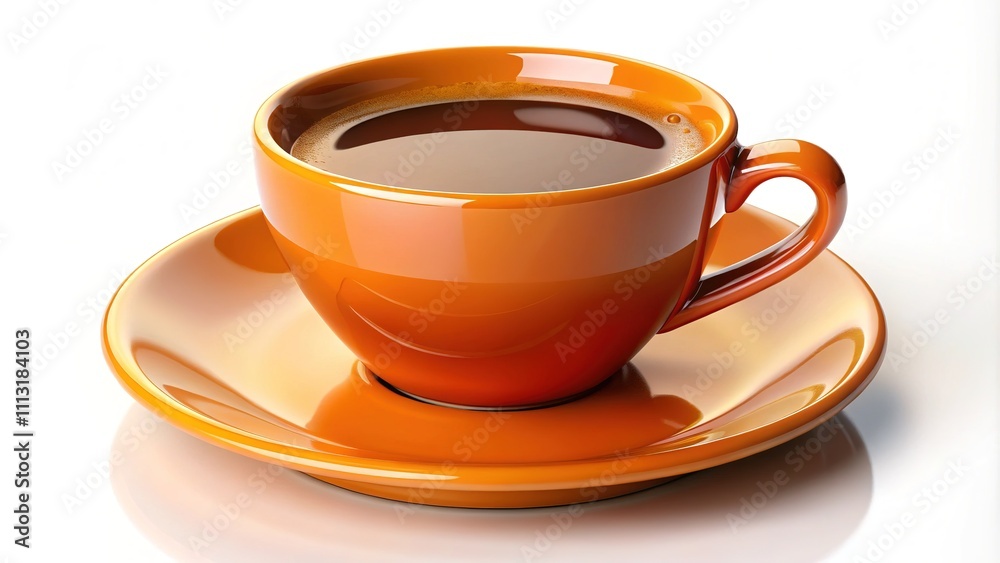 Realistic Coffee Cup & Saucer Top View AI Art Realistic Coffee Cup & Saucer Top View AI Art