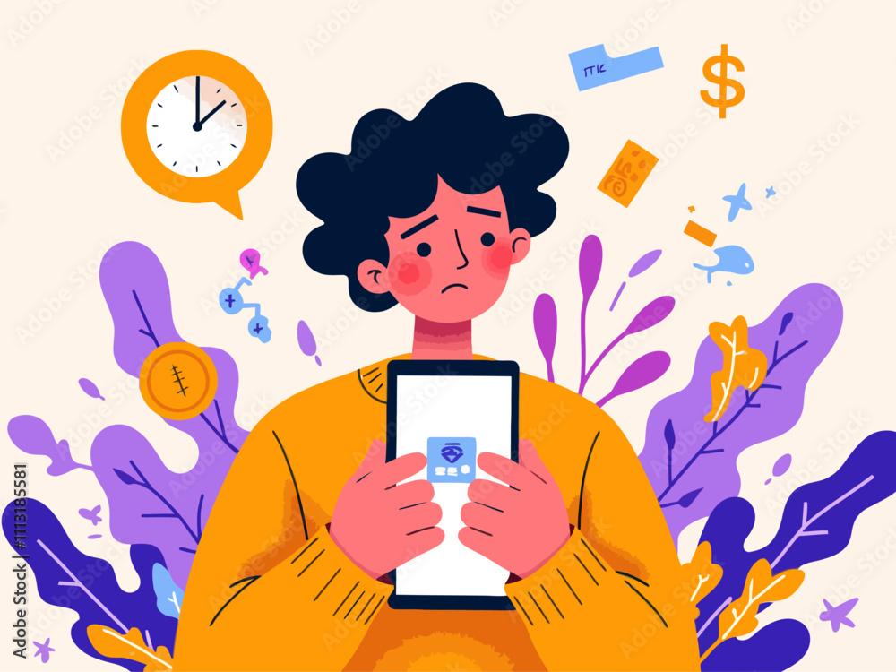 illustration phone payment transaction denied illustration phone payment transaction denied