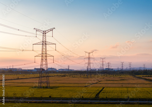 A high-voltage transmission tower photo