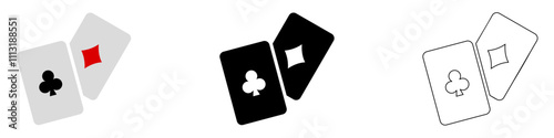 playing card, gambling or poker vector pictogram sign icon symbol ui and ux design, glyphs and stroke line