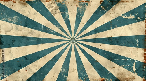 Wallpaper Mural Distressed Vintage Teal and Beige Sunburst Radial Background Torontodigital.ca