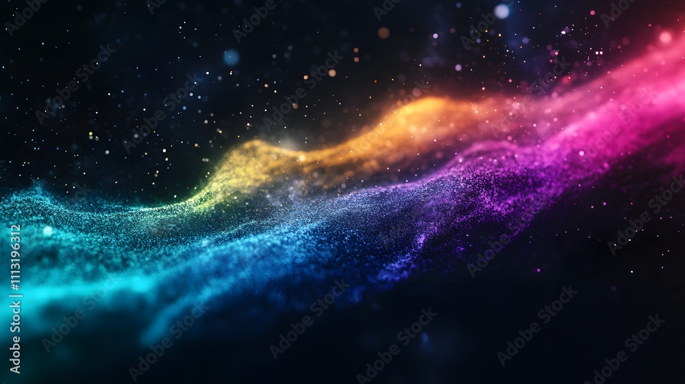 Colorful Particle Wave Abstract Background Image Colorful Particle Wave Abstract Background Image