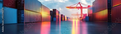 Global supply chain map with  Restricted  zones highlighted, modern hightech look