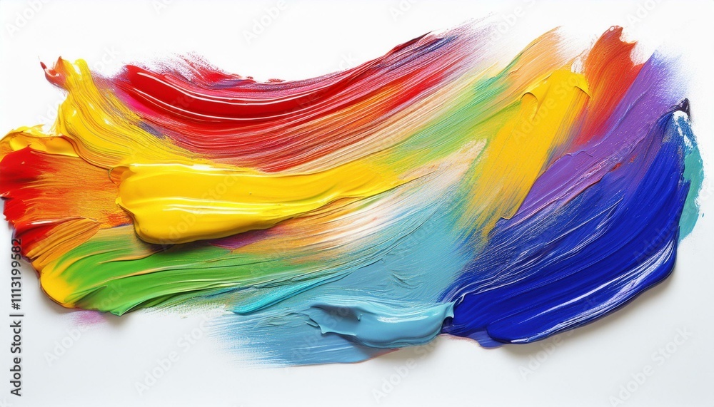 mixed oil paints brush stroke isolated on white background mixed oil paints brush stroke isolated on white background