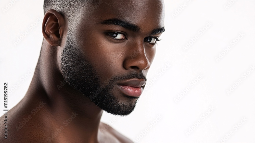 Serious young handsome black man posing in studio shot Serious young handsome black man posing in studio shot