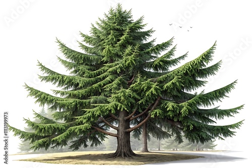 Elegant Norway Spruce Illustration for Nature and Holiday Themes
 photo