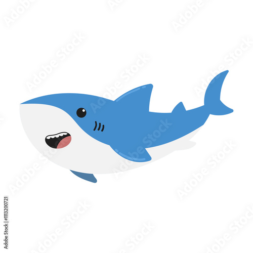 Cute shark cartoon illustration