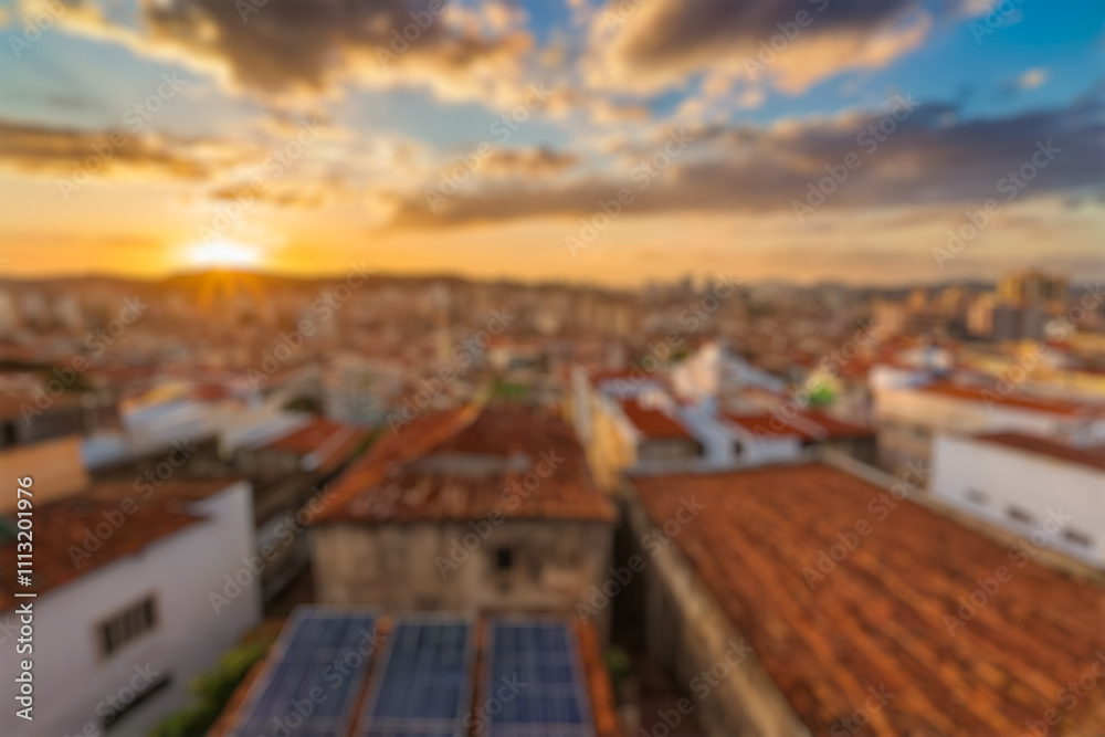 Fototapeta premium Conceptual blurry scenario of an european style city