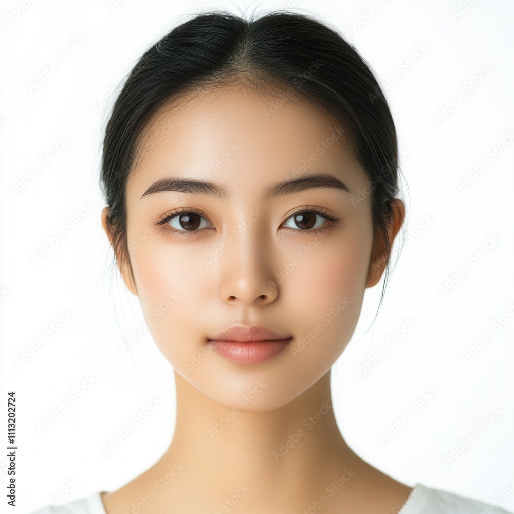  Fresh-faced young Asian woman with flawless skin 