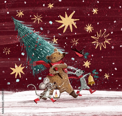 Christmas holidays card photo