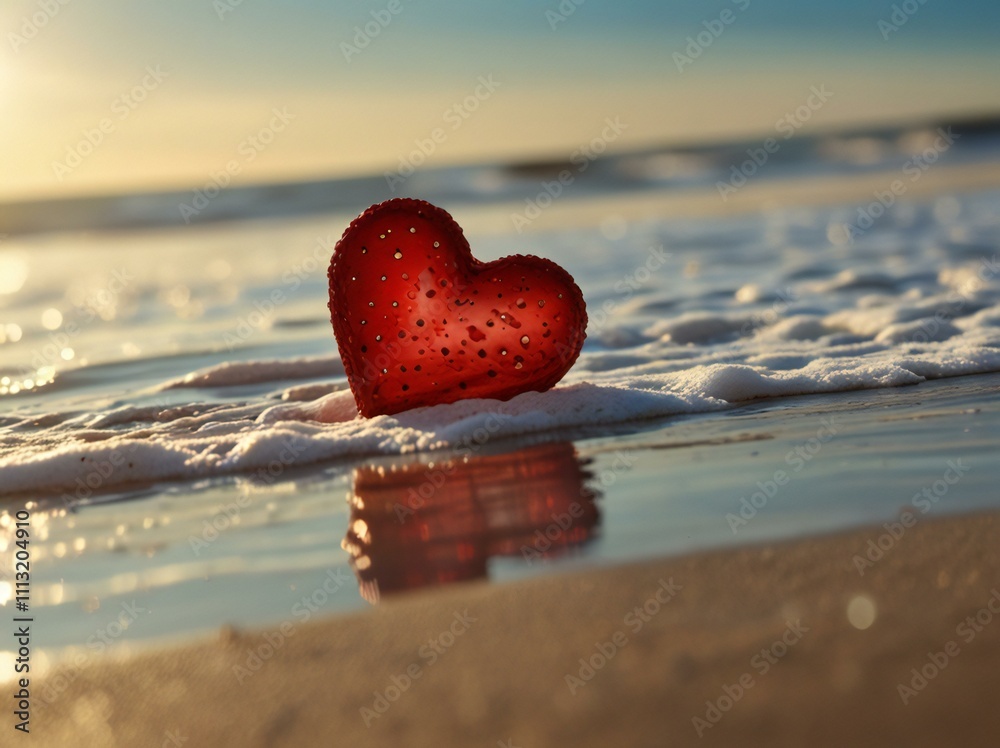 Fototapeta premium heart on the beach
