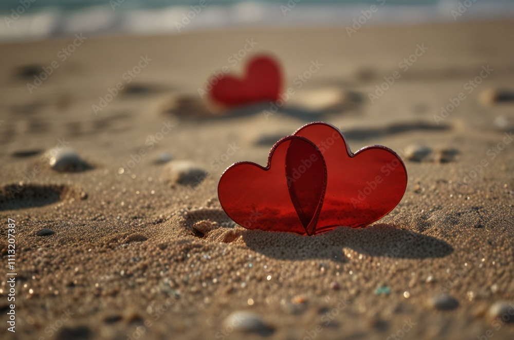 Fototapeta premium heart on sand