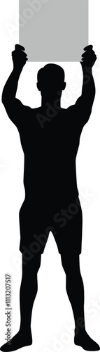 Men holding sign silhouette illustration