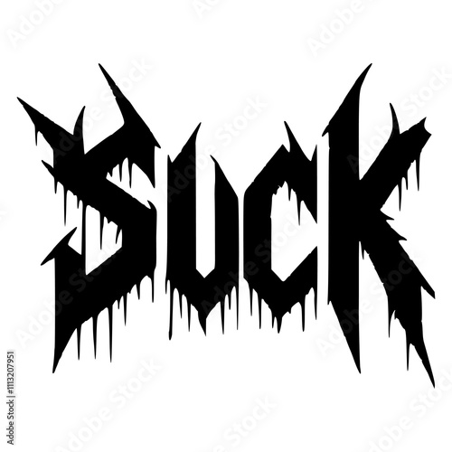 suck black metal fashion sticker t shirt music vector illustration template design