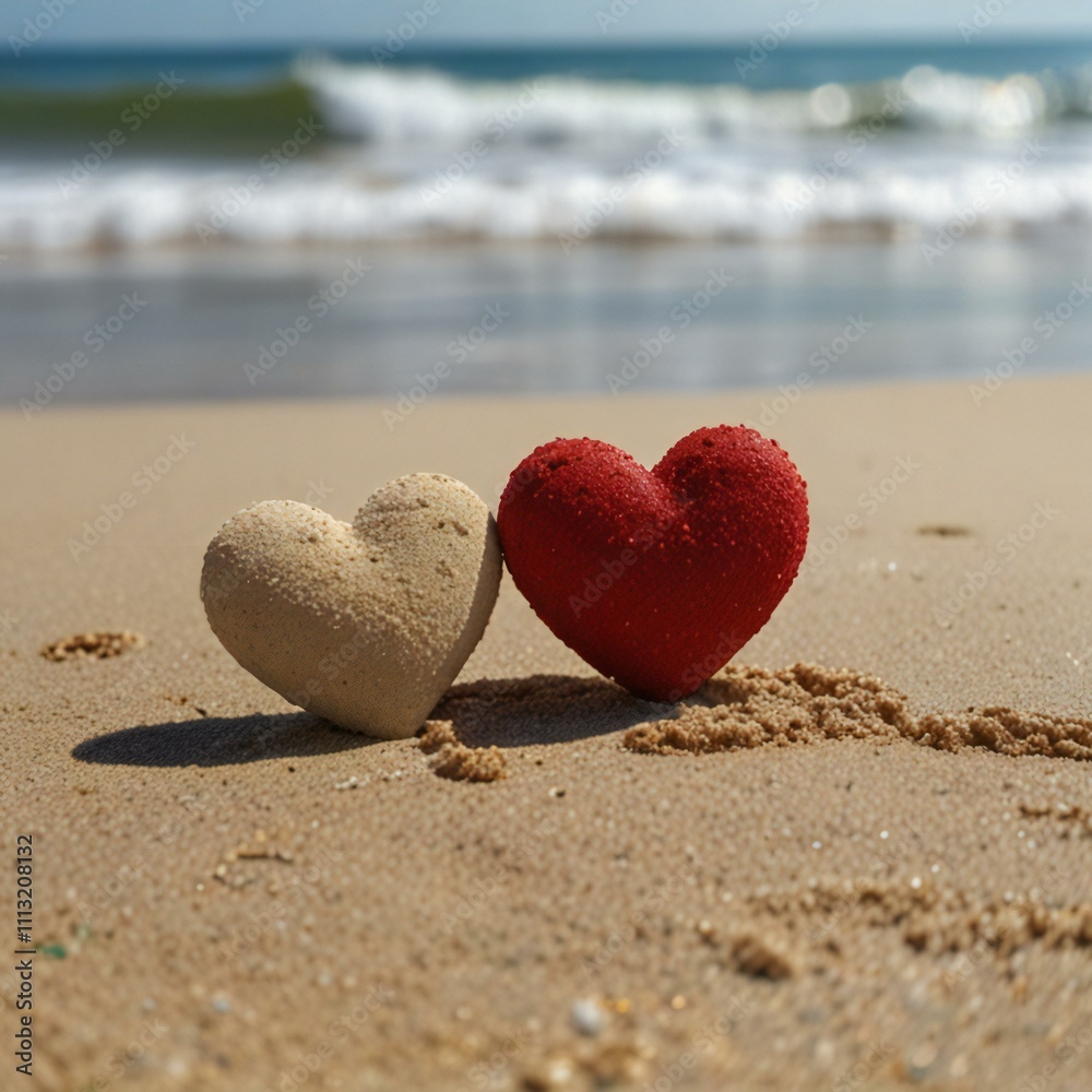 Fototapeta premium heart on the beach