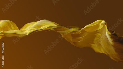 Flowing fabric captured in the wind against a warm backdrop photo