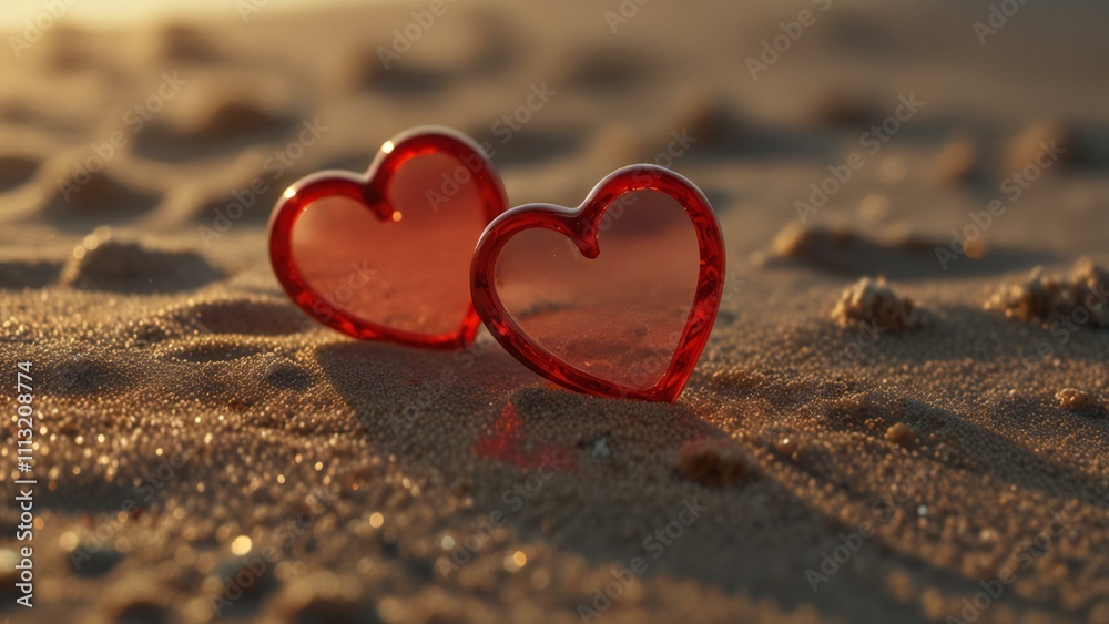 Fototapeta premium heart on the sand