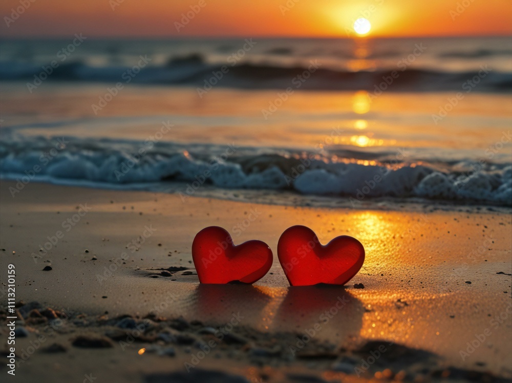 Fototapeta premium heart on the beach