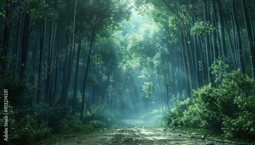 Mystic Bamboo Forest Path