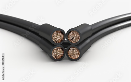 Close-Up of Black Electrical Cables photo