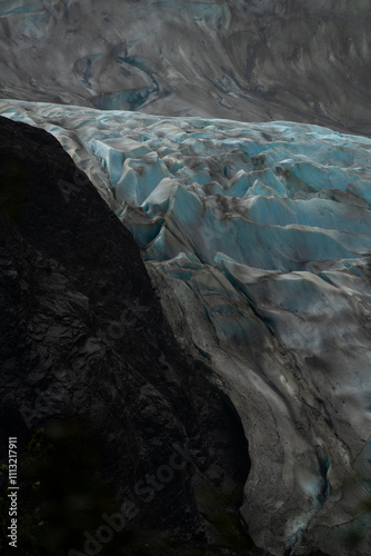 glacier on side of mountain photo